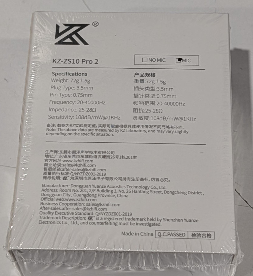 KZ ZS10 PRO 2 Hybrid Driver in-Ear Headphones with Microphone, 5 Drivers ?New?