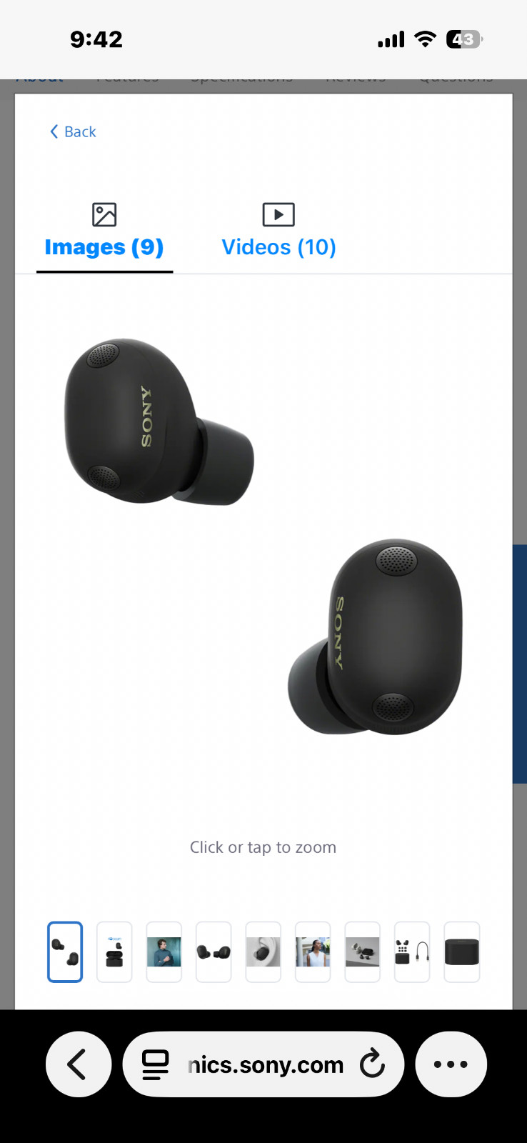 Sony WF-1000XM6 Wireless Noise Canceling Earbuds Bluetooth ANC Black/Silver