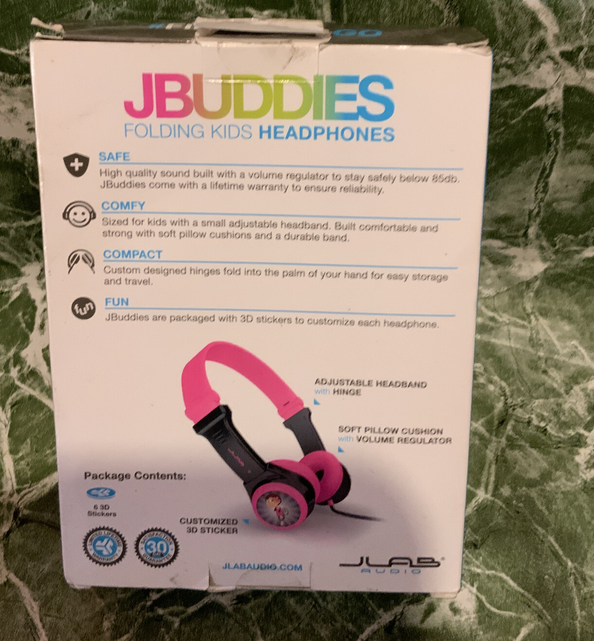 🌍 JLab JBuddies Folding Kids Headphones – Pink,Open Box ‼️