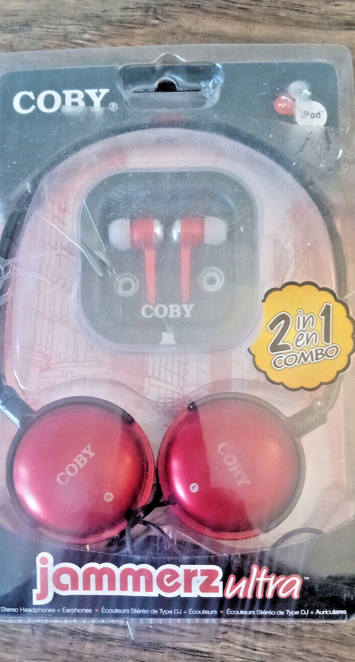 Coby Jammerz Ultra 2 in 1 DJ Stereo Headphones + Earphones for iPod, MP3 NEW