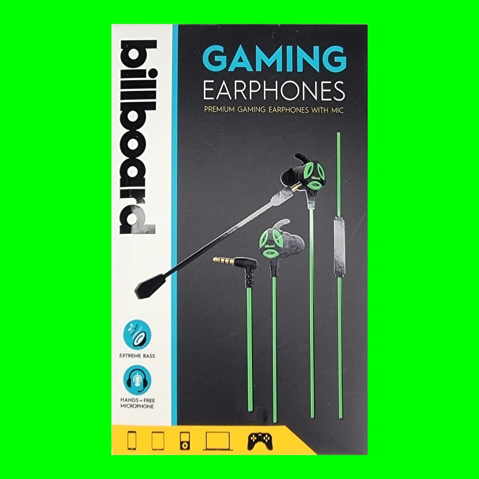 Billboard Gaming Earphones Lot BB2846 BB2847 BB2848 Wired Mic Headset 3 Pack New