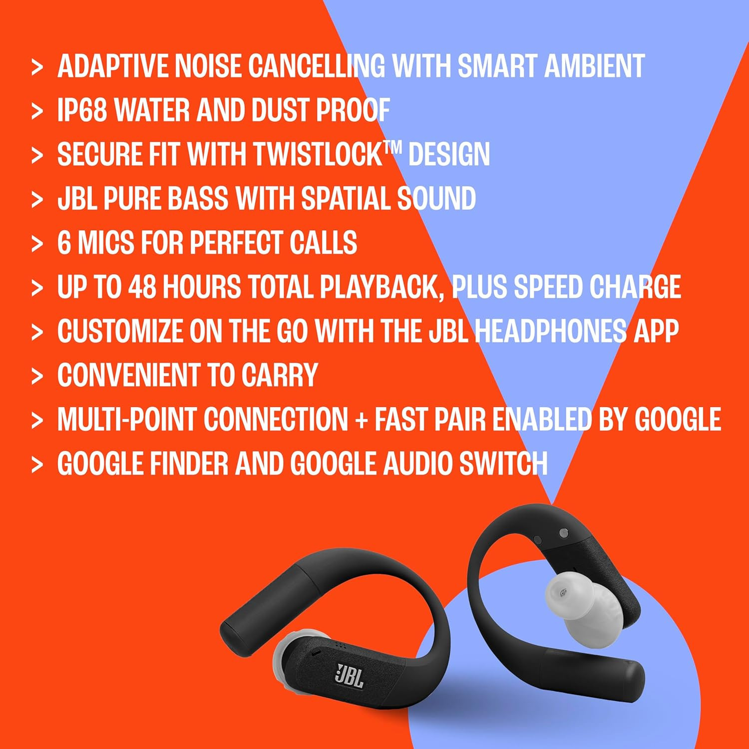 Endurance Peak 4 – True Wireless Noise Cancelling Sport Earbuds, up to 48Hrs Tot
