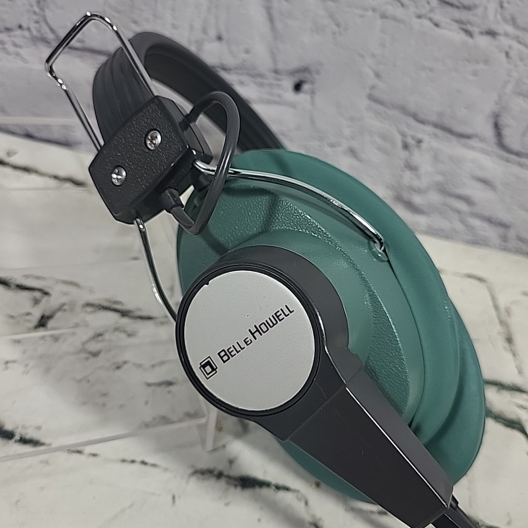 Vintage Bell And Howell Mono Headset Mic Headphones Heavy Duty