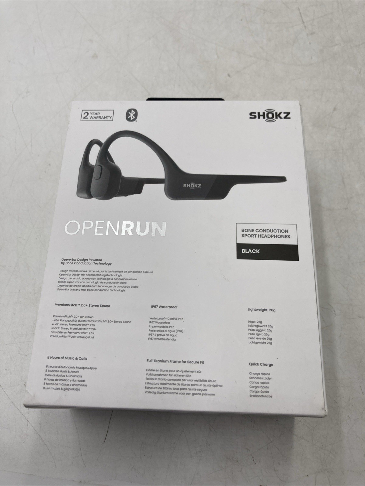 Shokz OpenRun Bluetooth Wireless Headphones – Black: Open-Ear,