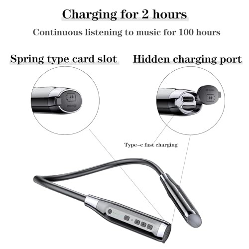 LANDIBO Wireless Bluetooth 5.0 Neck Earbuds with 100 Hours of Playback, A12