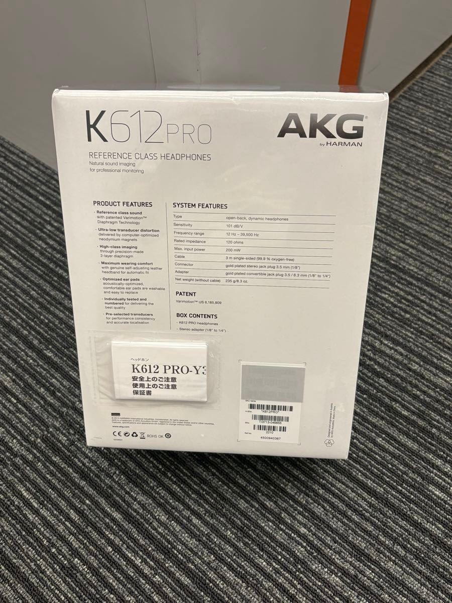 AKG K612 Black Gold Headphones Studio Monitor Open Back Box Used