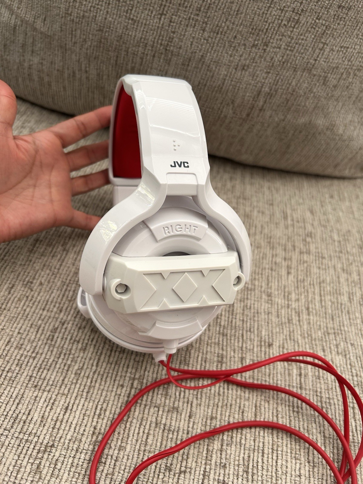 JVC XX Xtreme Xplosives Bass Over Ear Wired Headphones White Red*See Description