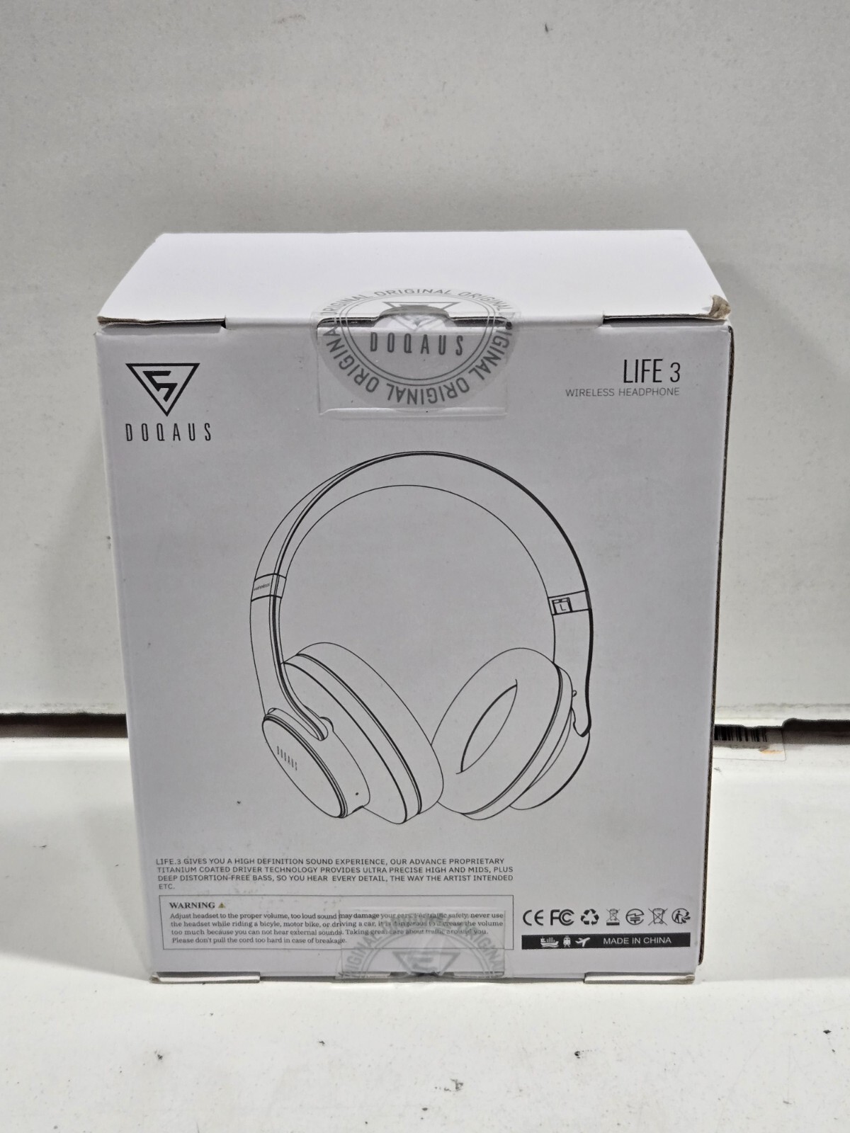 DOQAUS Life 3 Bluetooth Headphones Over Ear Wireless Black NEW
