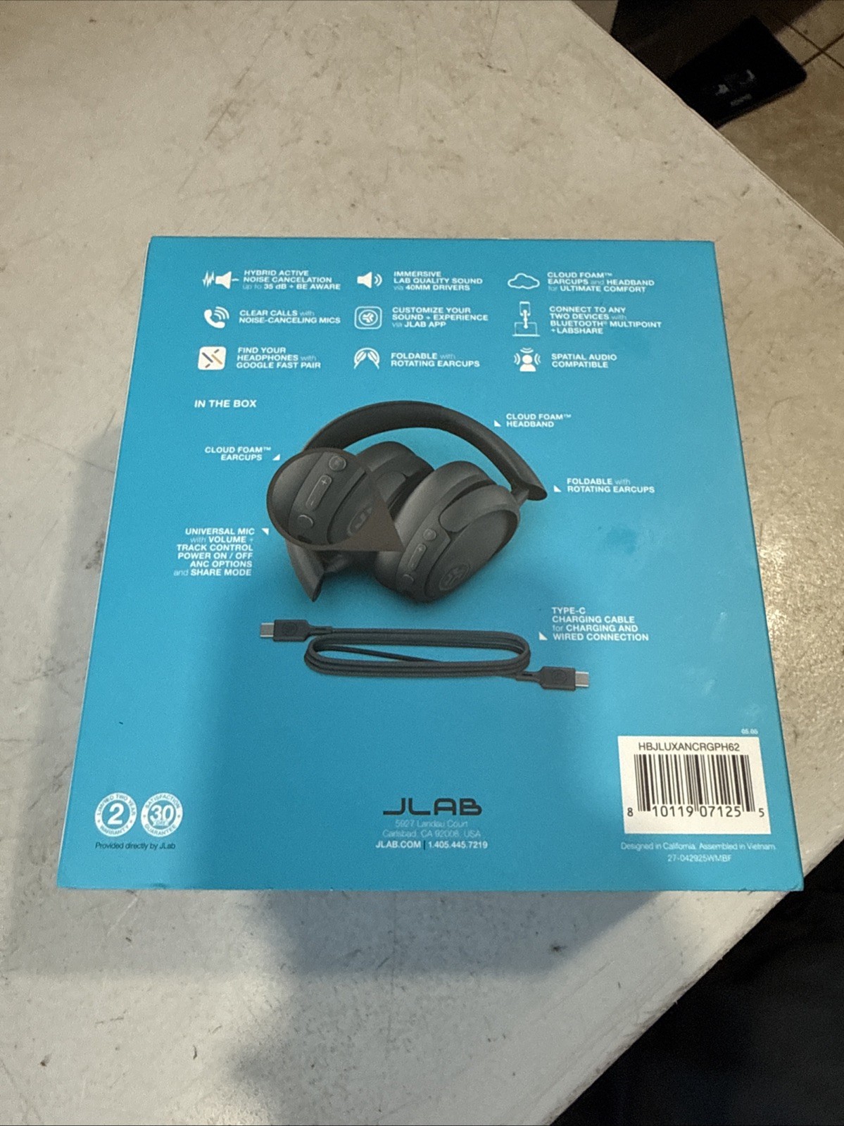 JLab JBuds Lux ANC Noise Canceling Over-Ear Bluetooth Wireless Headphones NEW