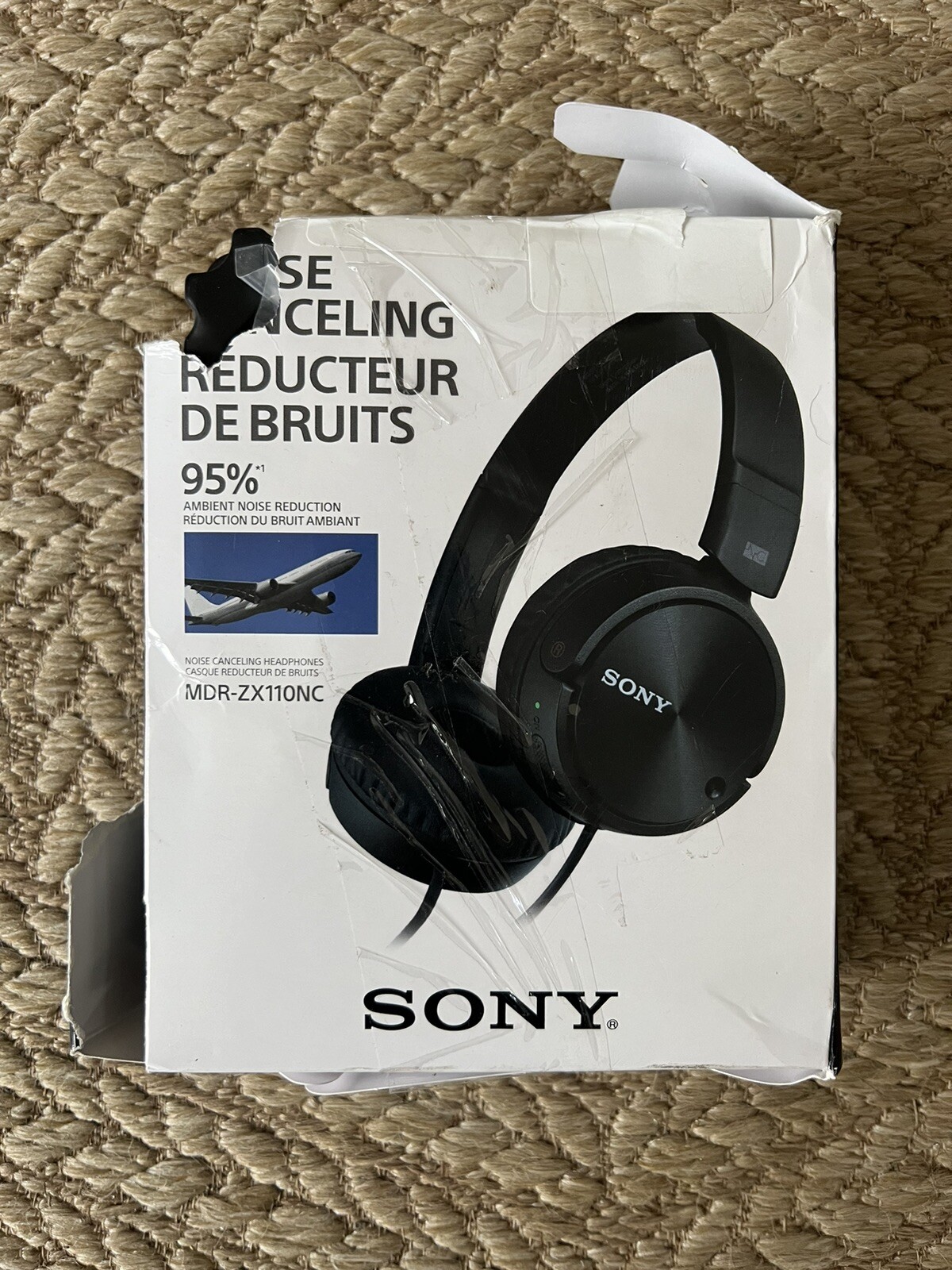 Sony MDRZX110NC Noise Cancelling Wired 80 Hours Battery Life Headphones Black