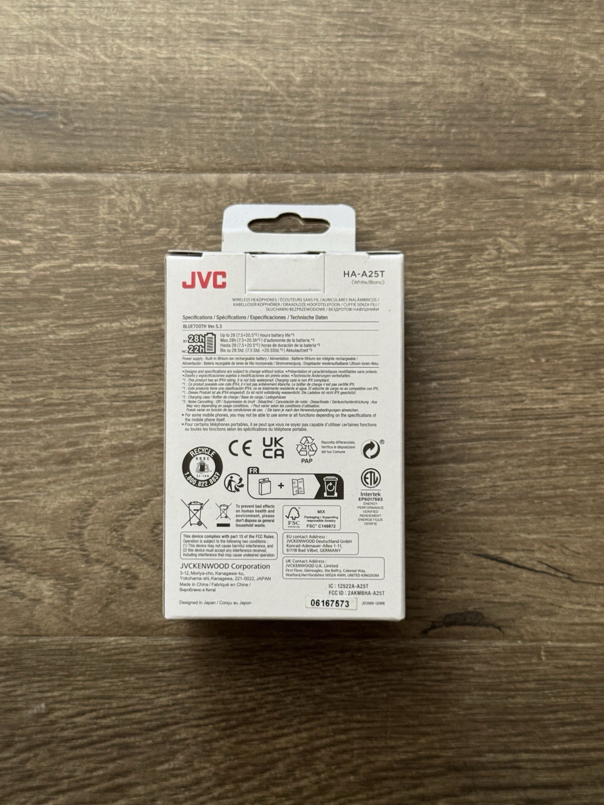 JVC Marshmallow White In Ear True Wireless Earbuds Headphones HA-A18T Brand New