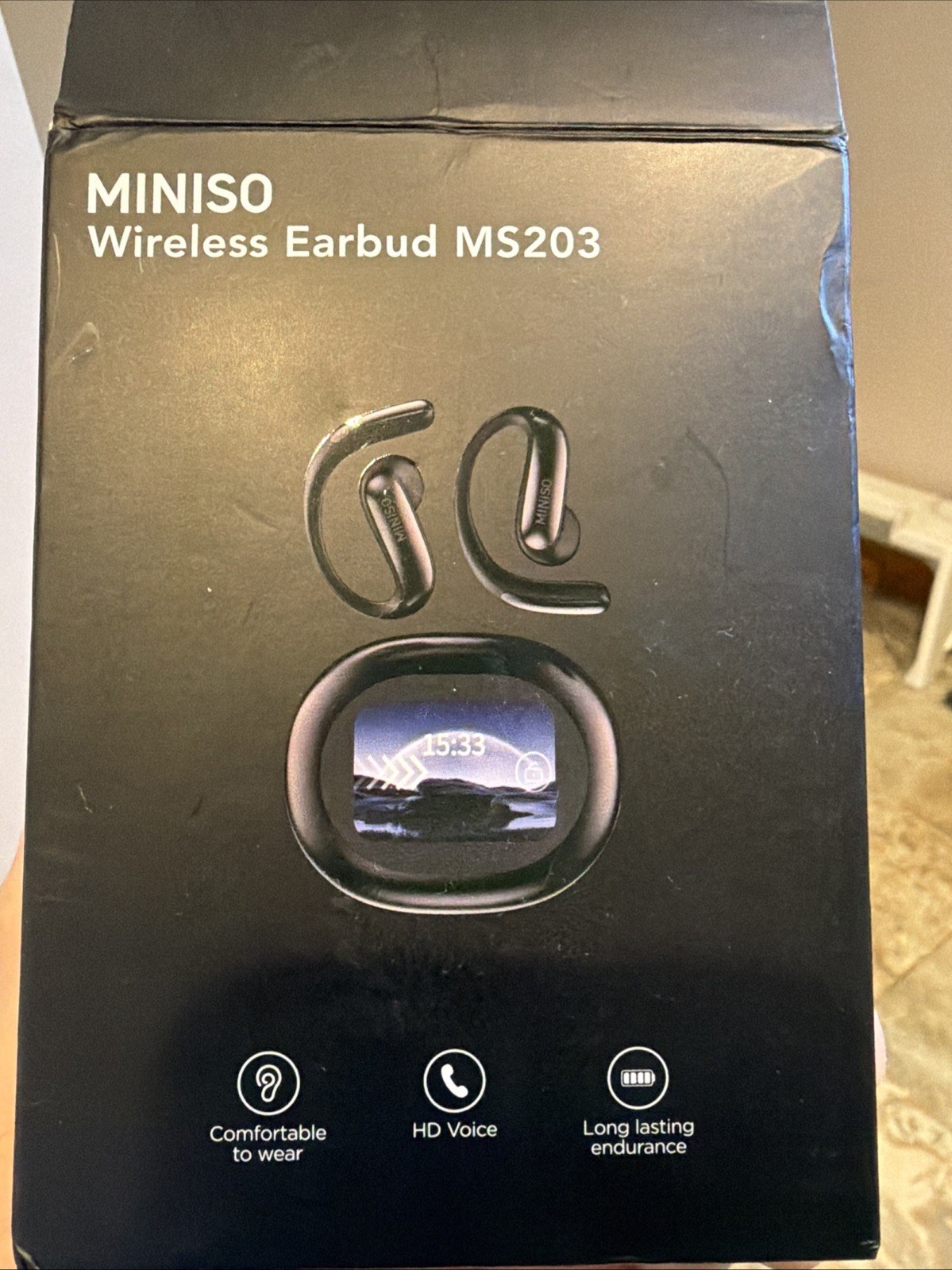 MINISO MS203 Wireless Bluetooth Earbuds, HD Voice, Long-Lasting Endurance, Black