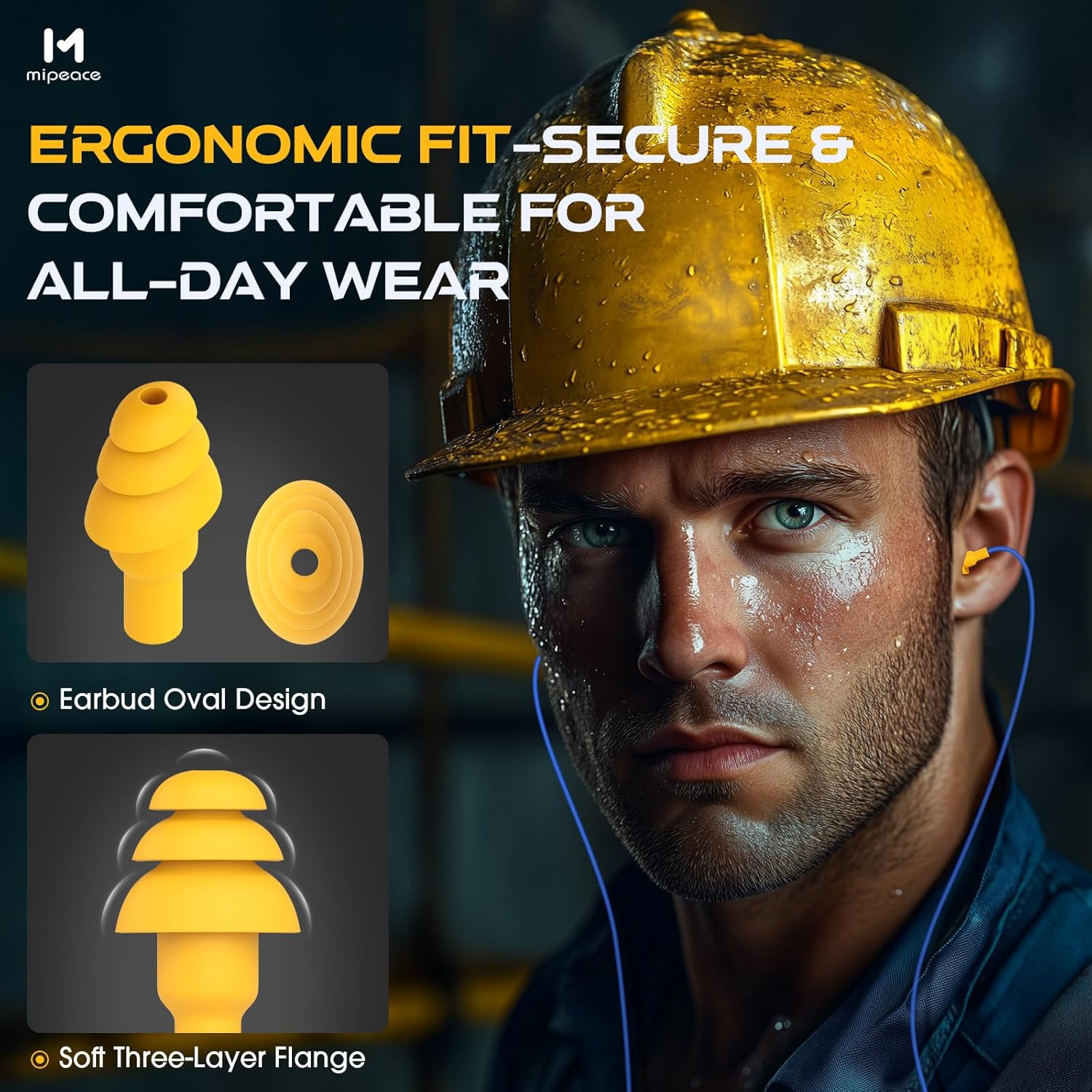 Wired Ear Protection Headphones, Ear Plug Headphones for Work-Safety Work Earbud