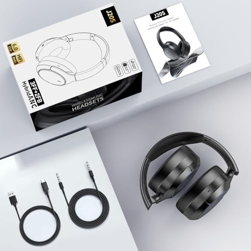 Hybrid ANC Wireless Over-Ear Headphones, 100H Playtime, Hi-Res Audio, Black