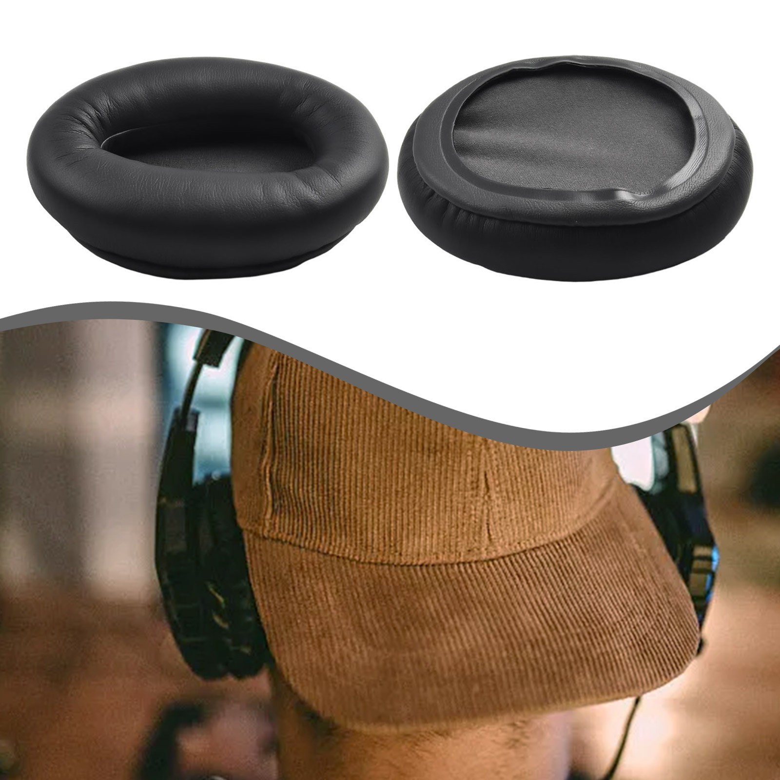 Protein Leather Ear Pads Cover Cushion For Sony MDR-ZX770BN/780DC Headphones Kit