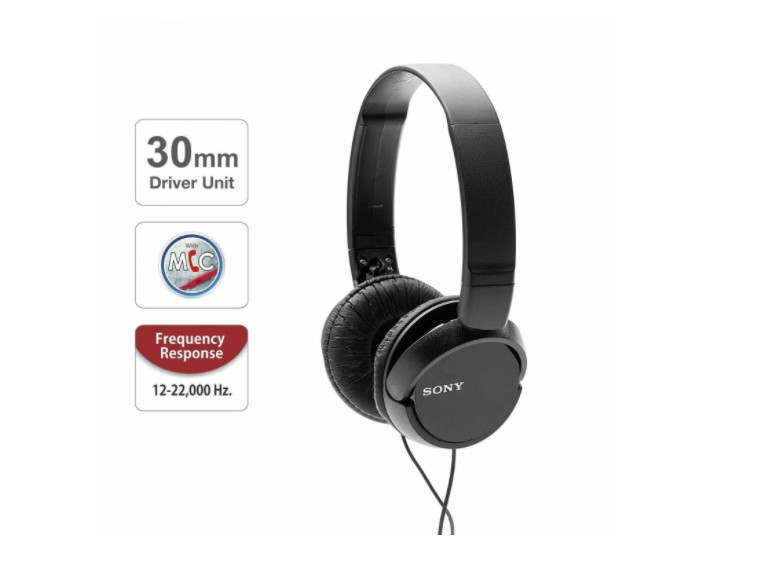 NEW Sony Folding MDRZX110/BLK ZX Series Black Stereo Headphones 30mm driver unit