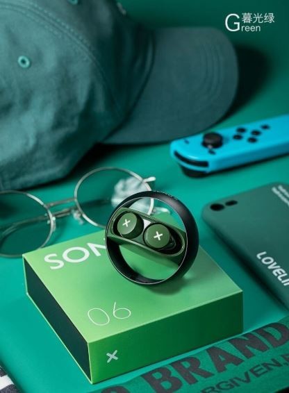 SONGX TWS Earbud Bluetooth 5.0 Wireless Charging IPX5 GREEN Waterproof MSRP $99