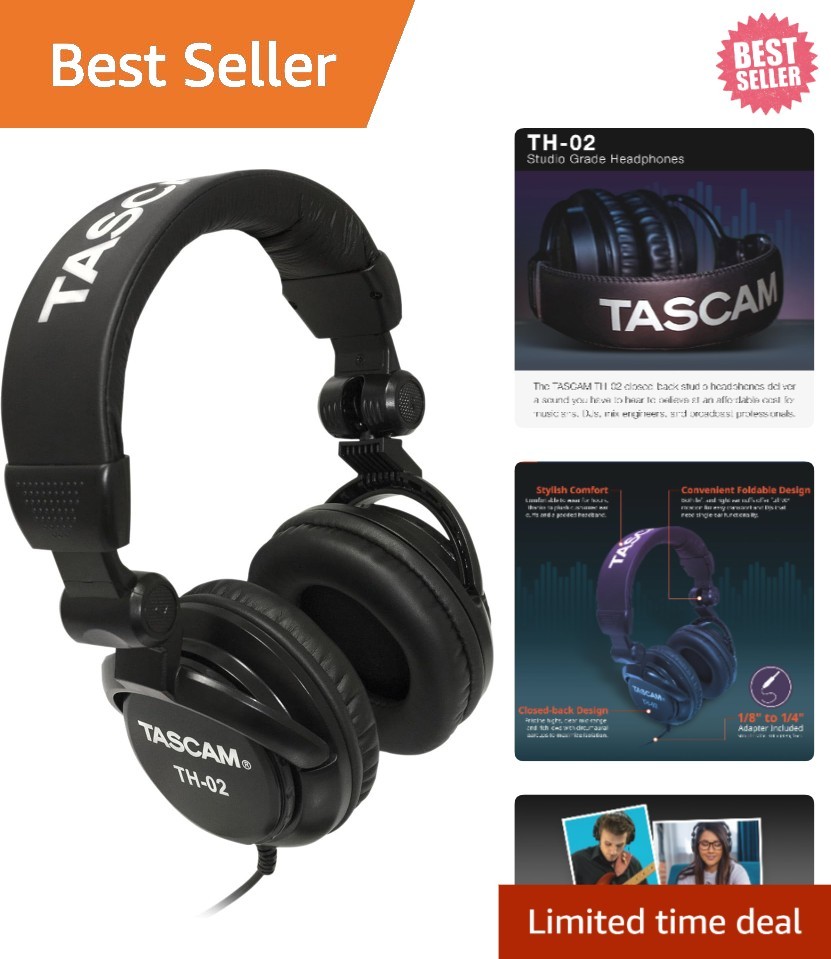 Closed-Back Dynamic Headphones with 1/4 Inch Adapter – Perfect for Music Lovers