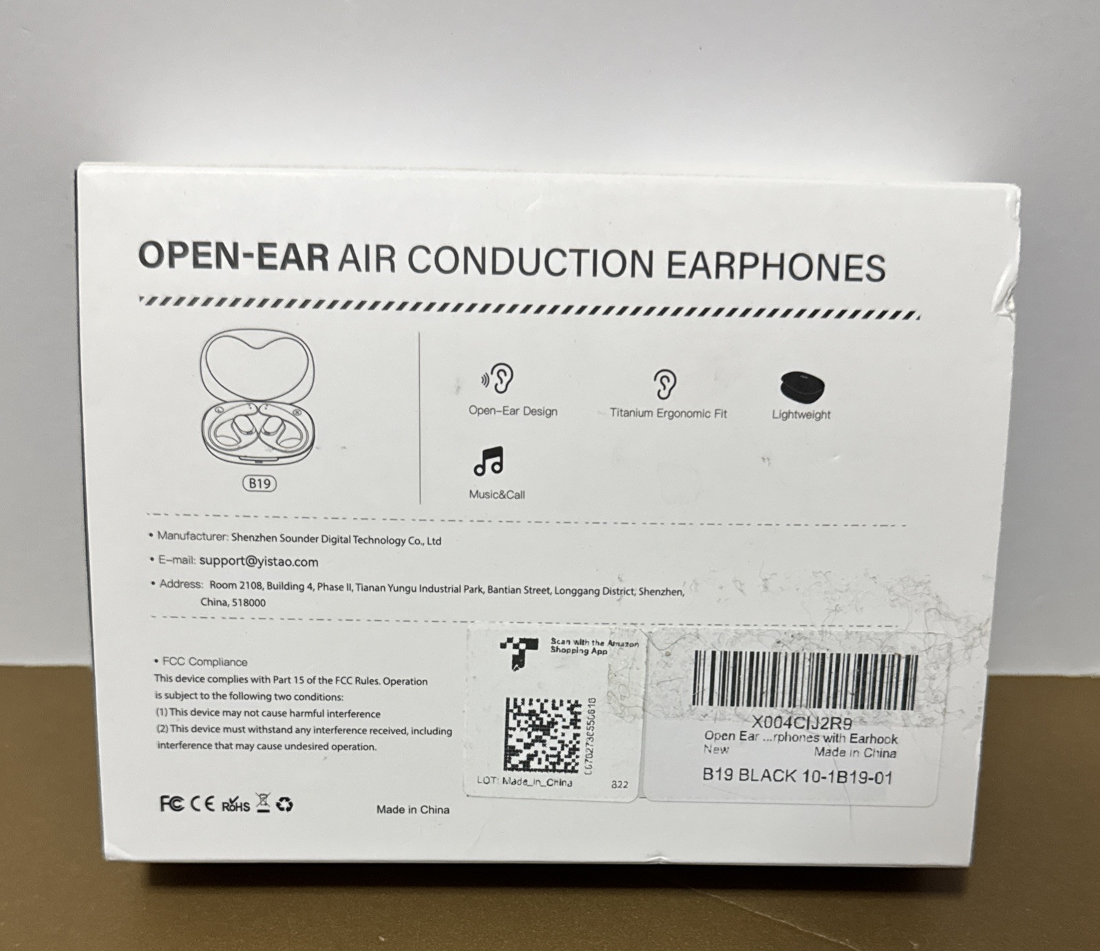 Yistao -Open Ear Headphones with 35 Hours Playtime, True Wireless Air Conduction