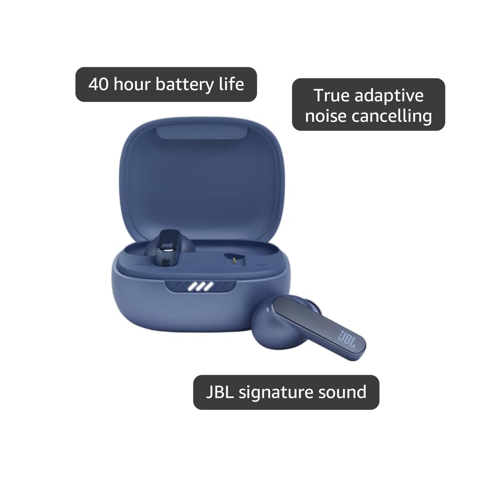 JBL Live Pro 2 True Wireless Noise Cancelling Earbuds, Blue, 40 Hours Playback,