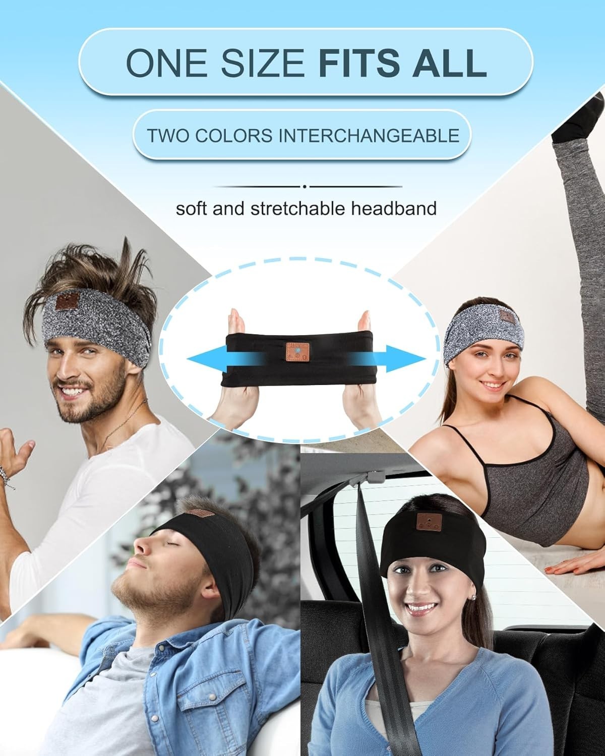 Water-Resistant Sleeping Headphones with HD Sound – Ideal for Travel & Yoga