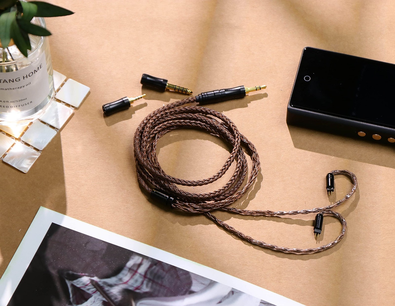 Tripowin Amber 32AWG OFC Oxygen Free Cable HiFi IEM Cable with Interchangeabl…
