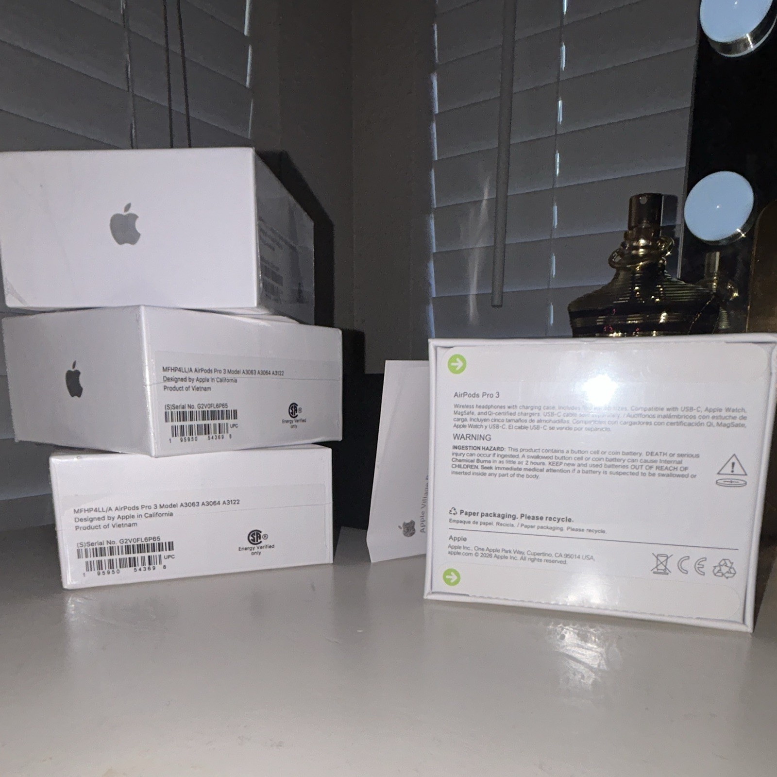 UNOPENED AirPods Pro 3 White In-Ear Bluetooth Wireless Earbuds w/ Built-In Mic
