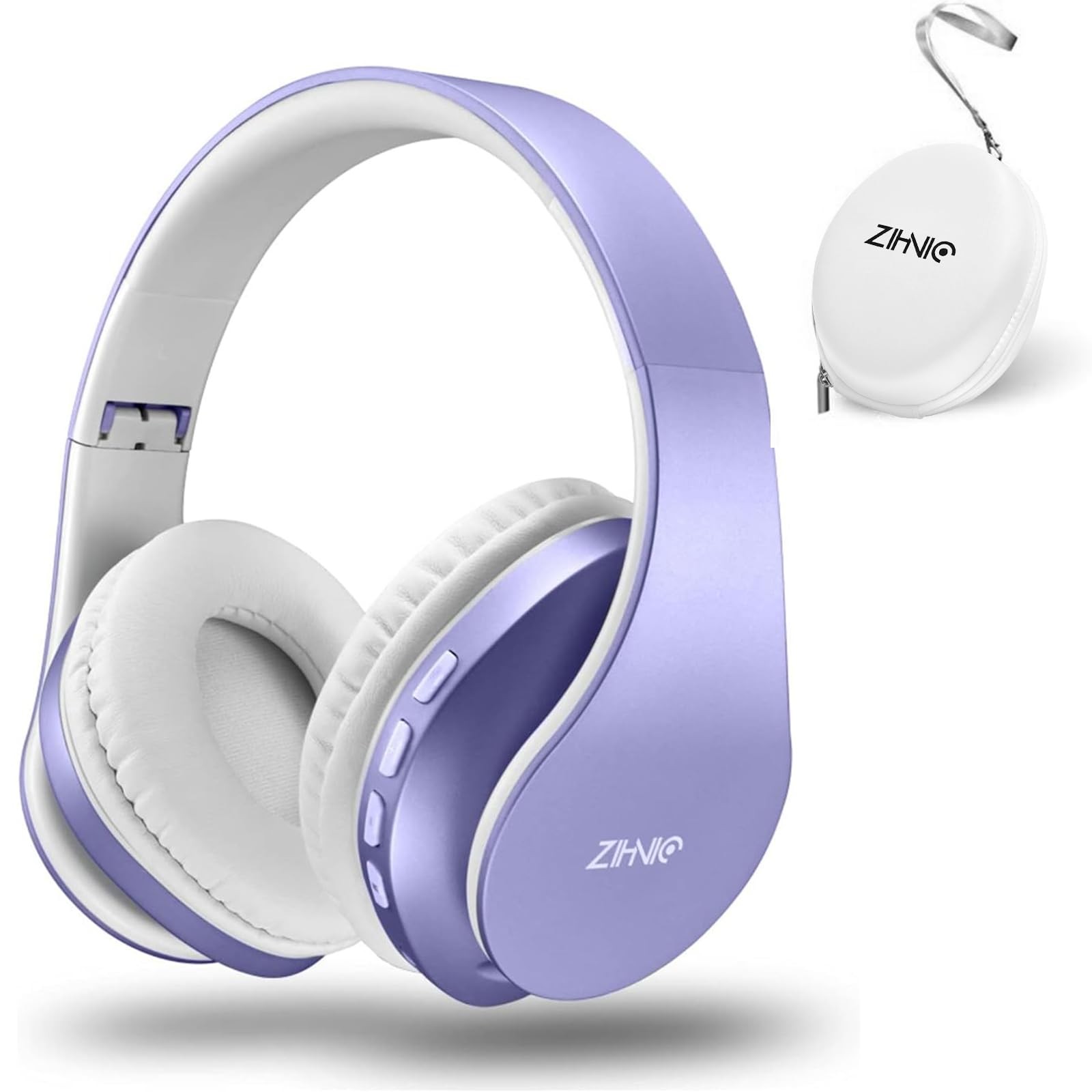 ZIHNIC Bluetooth Headphones Over-Ear, Foldable Wireless and Standard, Purple