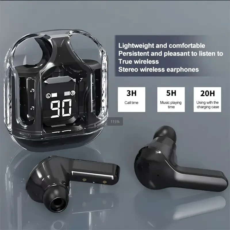 NEW! Wireless Bluetooth Noise-cancelling Earbuds Black