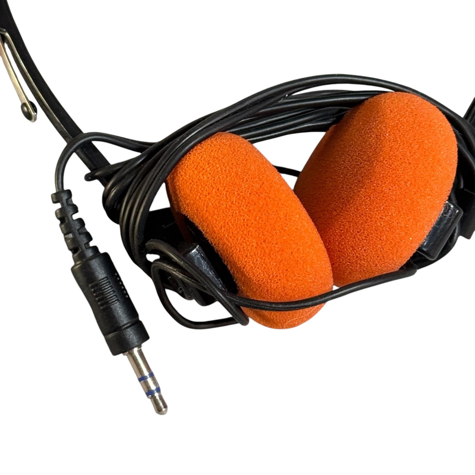 Wired Headband Headphones Orange Foam Ear Pads 3.5mm Stereo Jack On-Ear