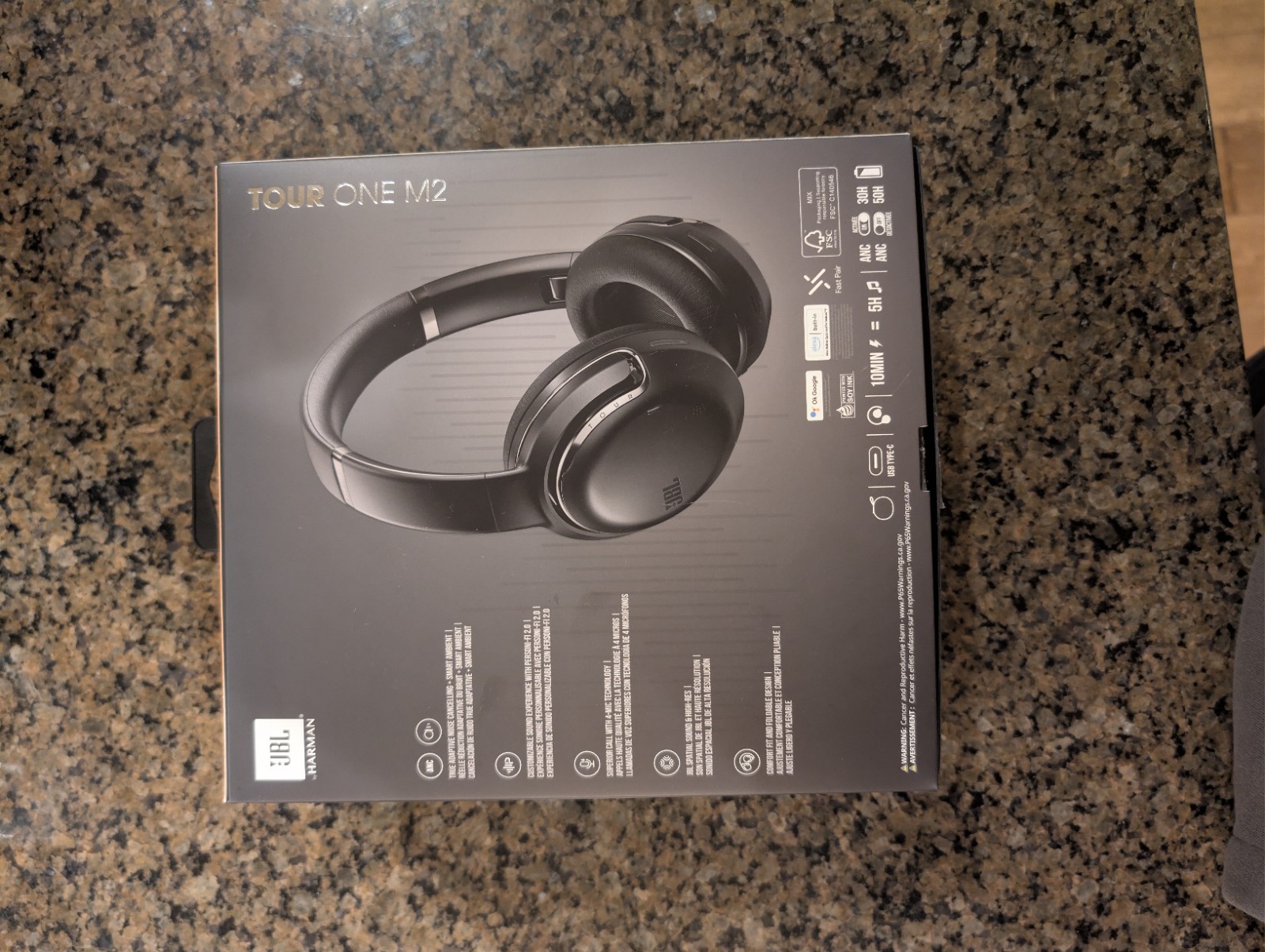 JBL Tour One M2 Adaptive Noise Cancelling Over-Ear Headphones Black Bluetooth