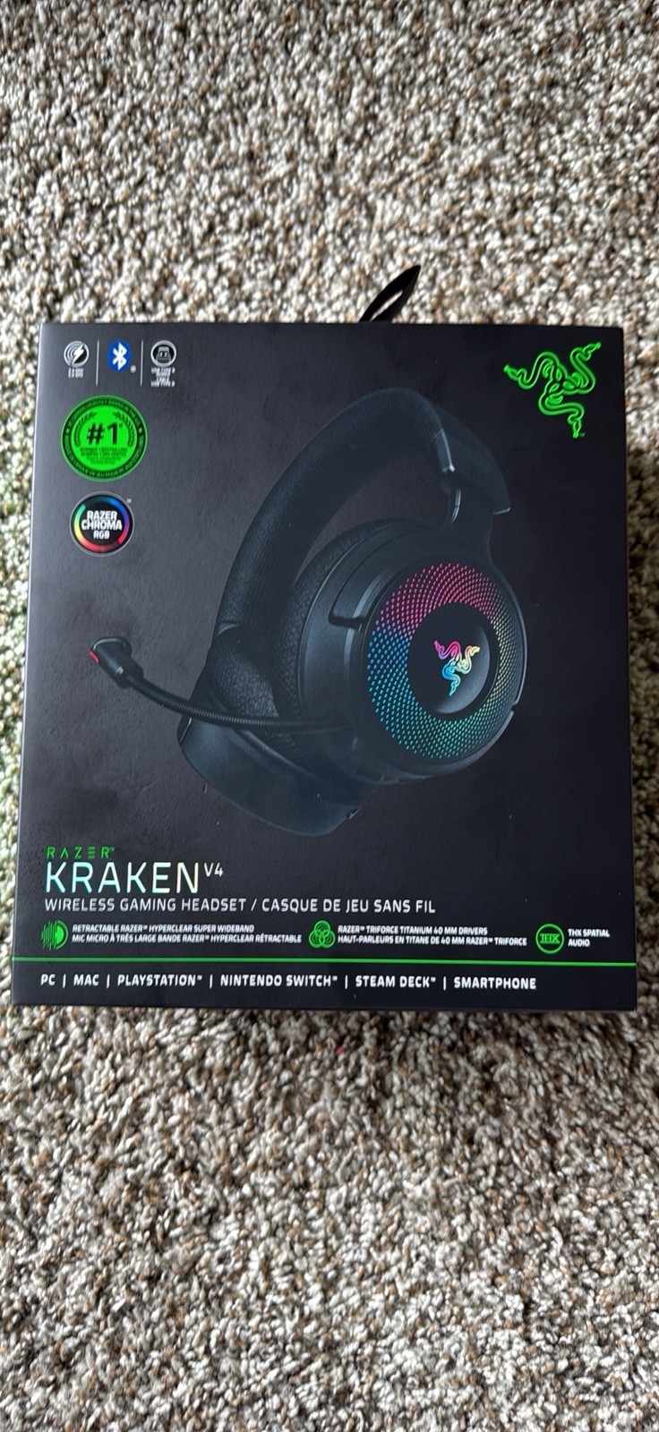 Razer Kraken V4 Wireless Gaming Headset RGB Multicolor Lighting