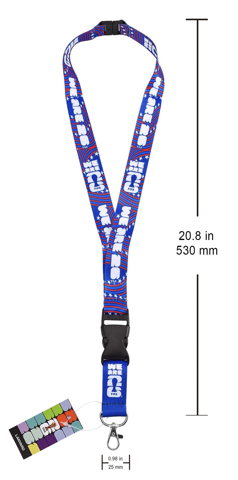 FIFA Official World Cup 2026 USA Lanyard – Collectible One Size, Multicolor