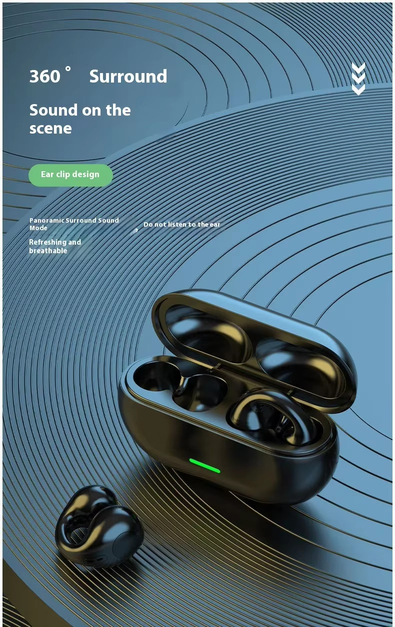 ? Lenovo Clip‑On Wireless Earphones BT5.3 Sport Travel Ear Hook – Rose Red