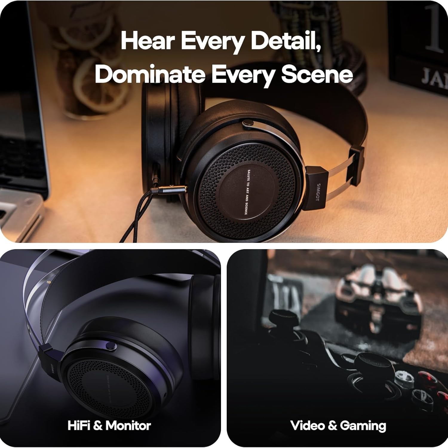 SIMGOT EP5 Over-Ear Headphones, 50Mm Ultra-Magnetic Drivers, Innovative Closed-B