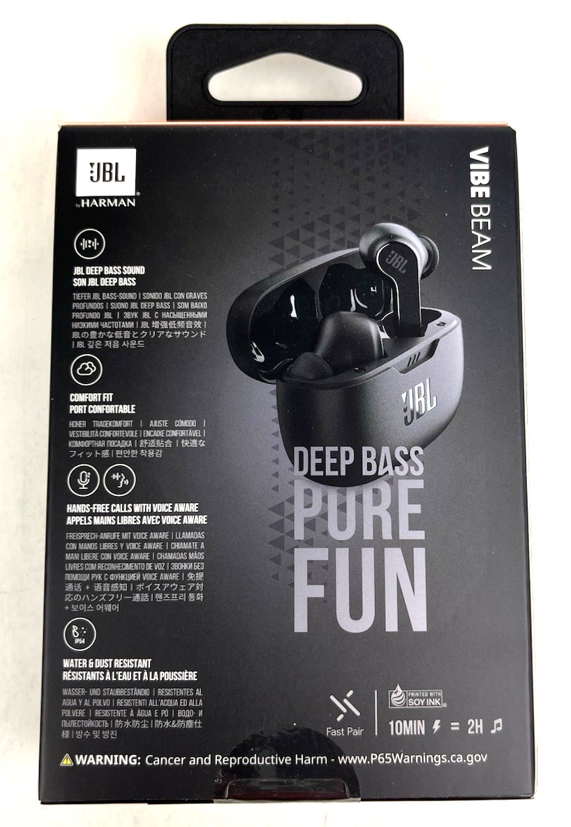NEW JBL Vibe Beam True Wireless Earbuds Bluetooth V5.2 Charging Case 32H