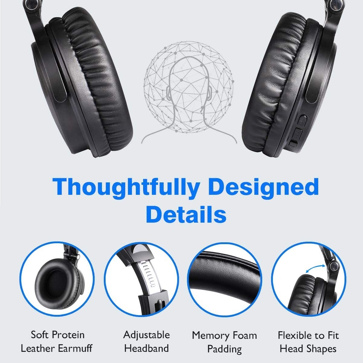 OneOdio Bluetooth Over Ear Headphones Wireless/Wired Studio Foldable Headsets