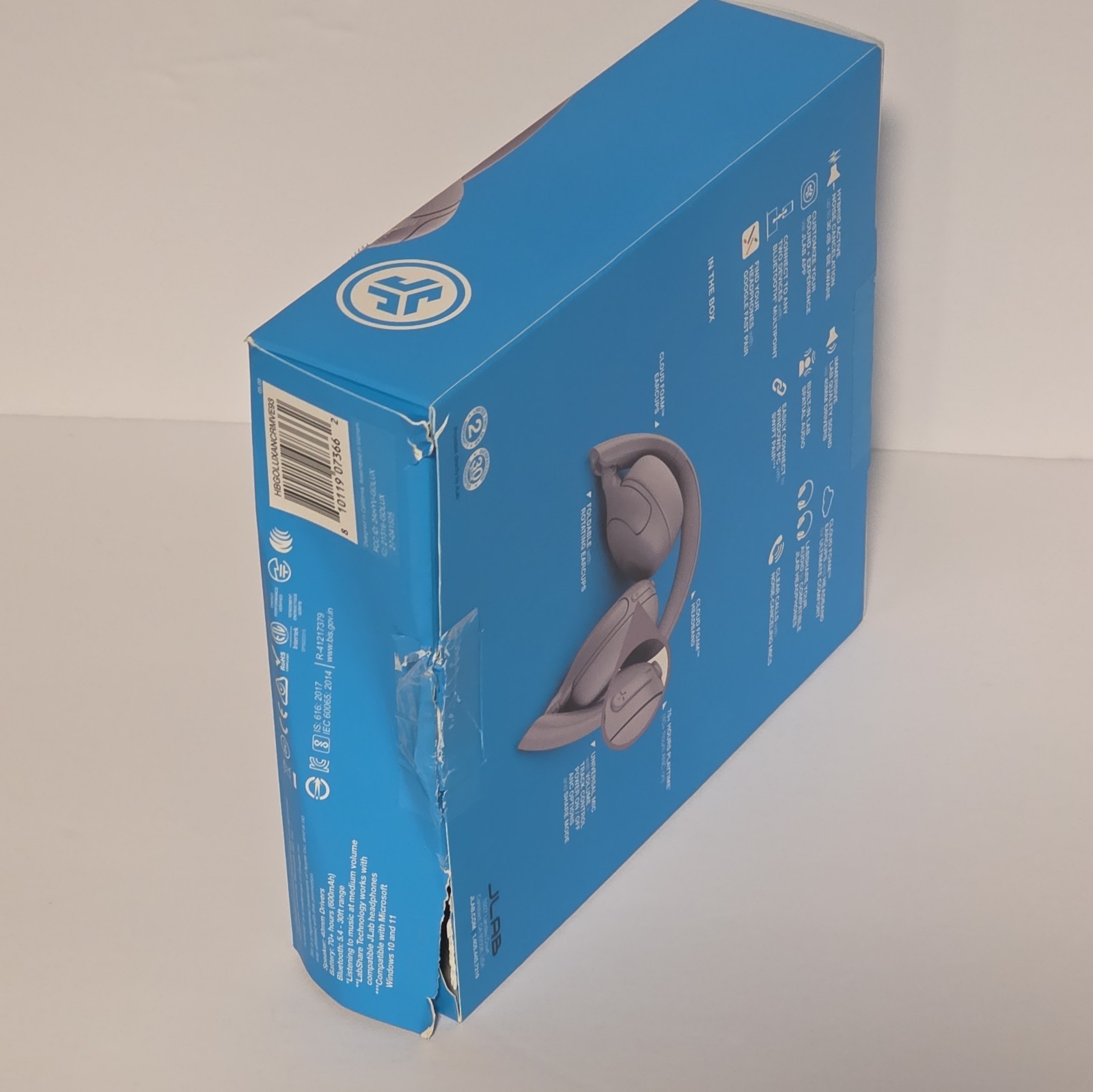 JLab Go Lux ANC Wireless Headphones Cloud White NEW, Box Damaged