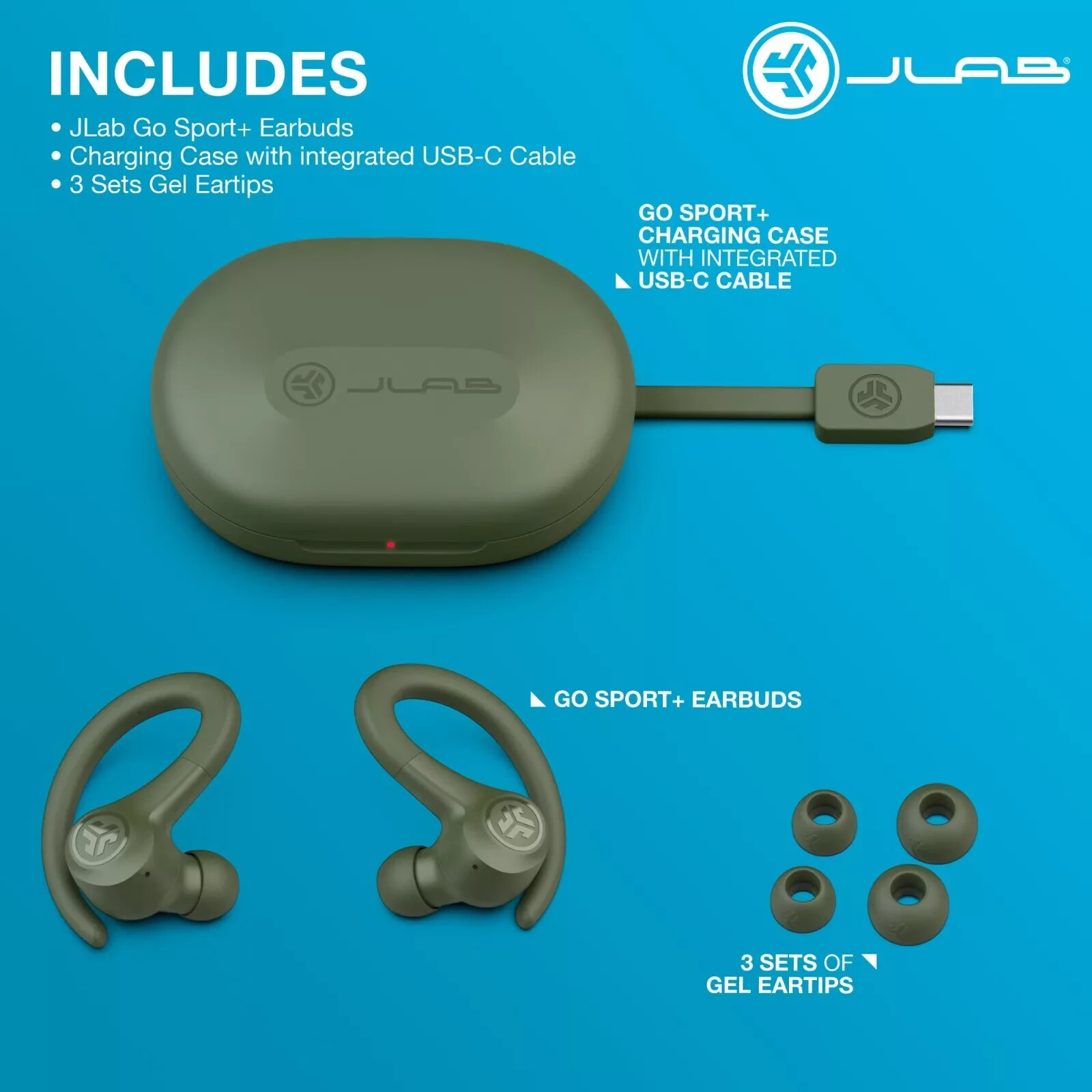 GO Sport+ True Wireless Earbuds, Gym & Work Out Headphones, Bluetooth