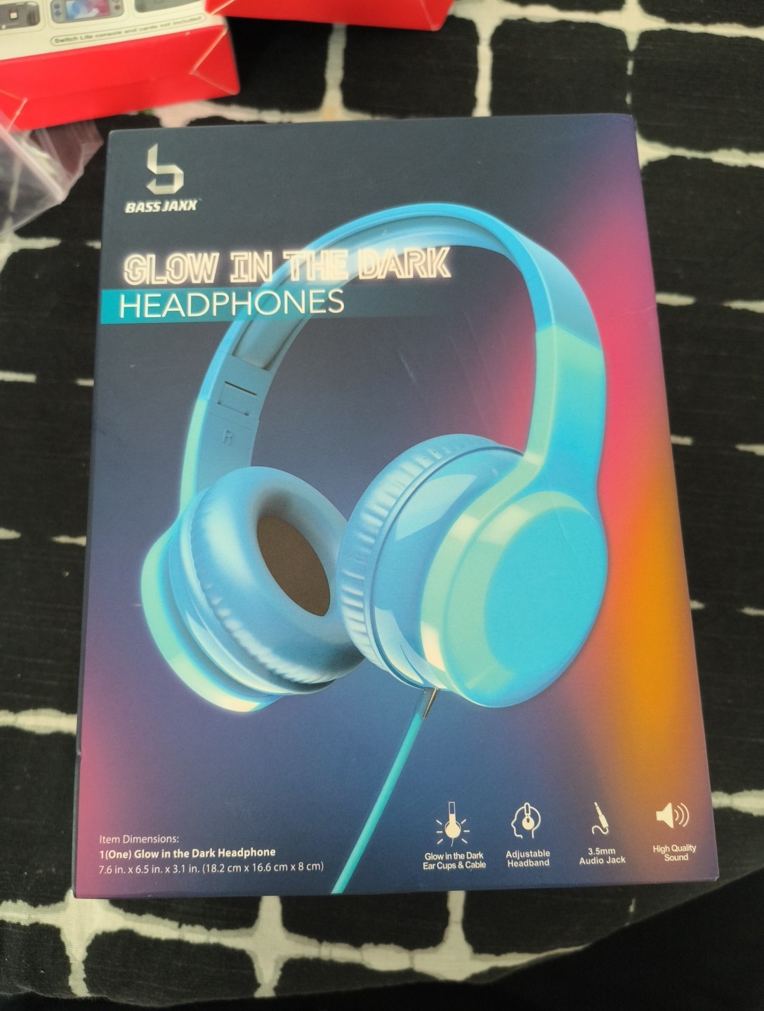NEW BASS JAXX GLOW IN THE DARK HEADPHONES NEW ADJUSTABLE HEADBAND FREE SHIPPING