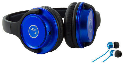 Able Planet Musicians’ Choice Headphones + Bonus Sound Isolation Earbuds (BLUE)