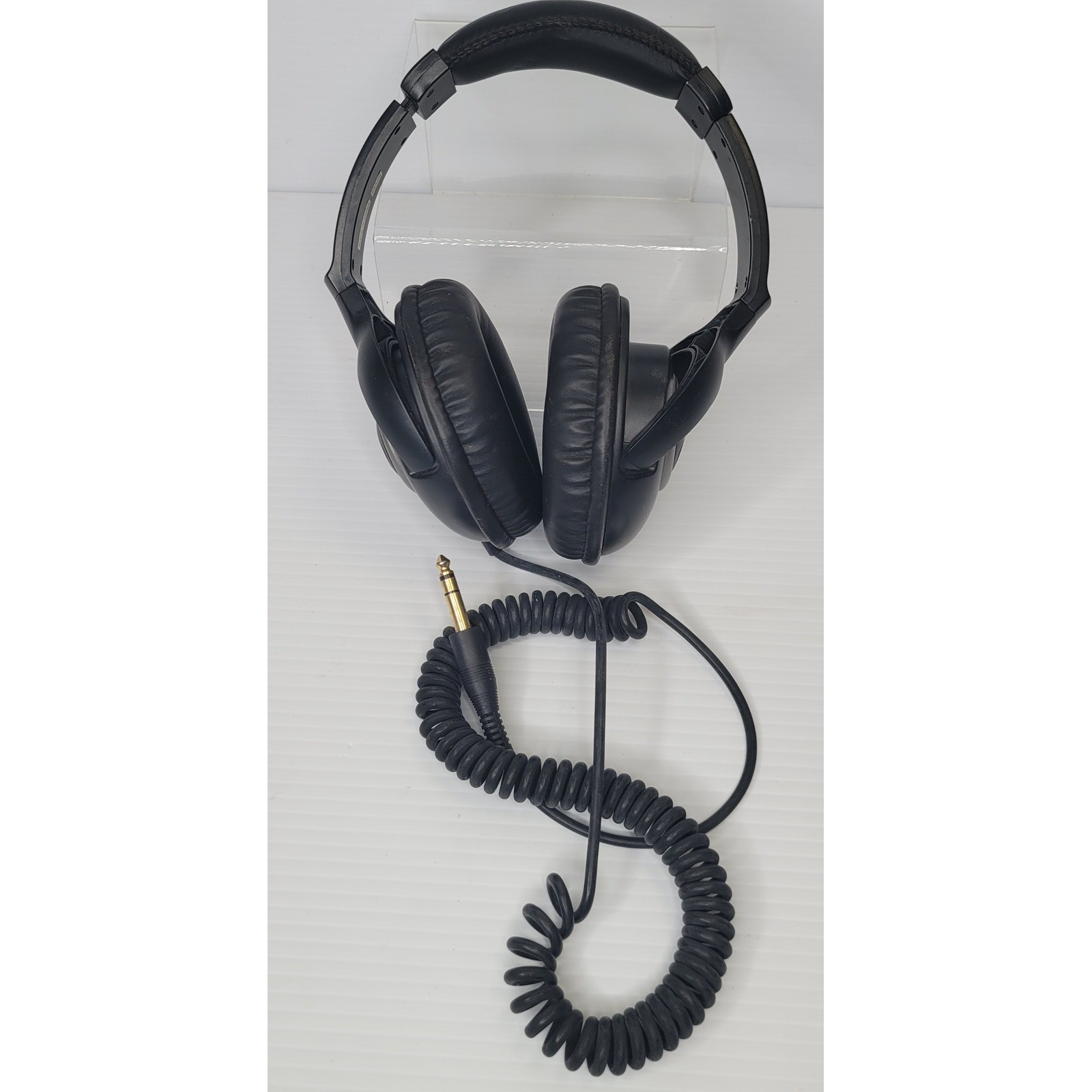 RadioShack Headphones Mens Black Wired Over Ear Coiled Cord Vintage
