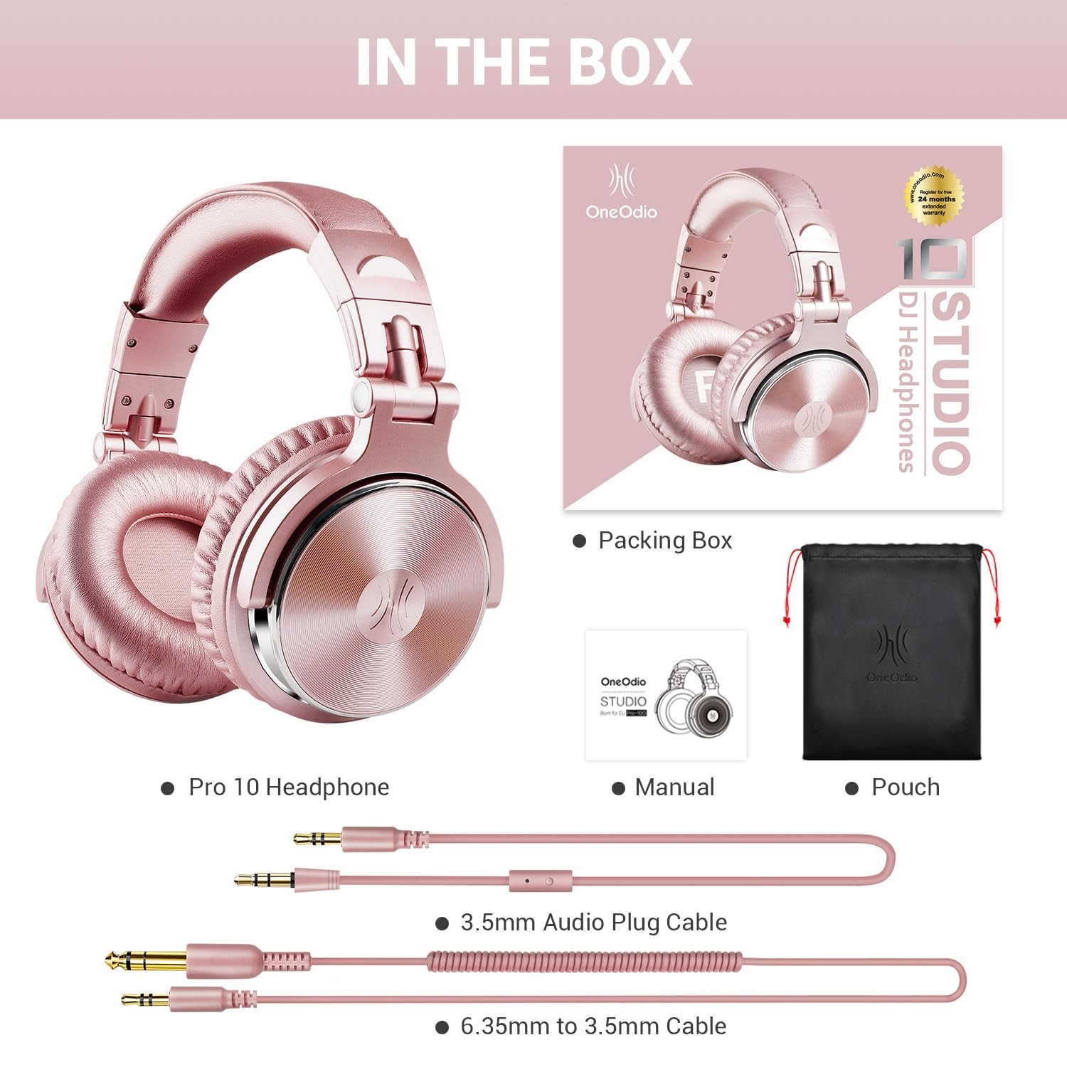 OneOdio Wired Over Ear Headphones Studio Monitor & Mixing DJ One Size, Pink