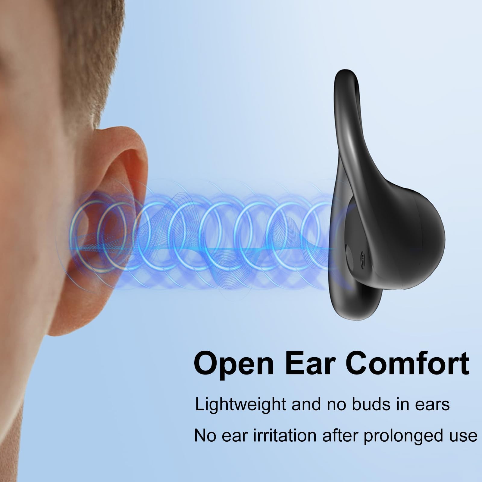 Open Ear Earbuds Wireless Bluetooth 5.4 Headphones w Over Ear Hook