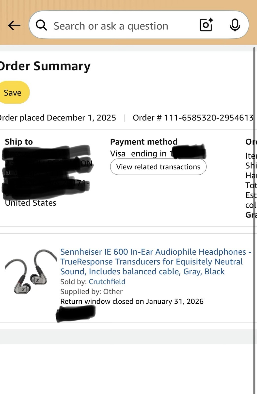 Sennheiser IE 600 IE600 Wired IEMs Silver With After Market Cables Crutchfield