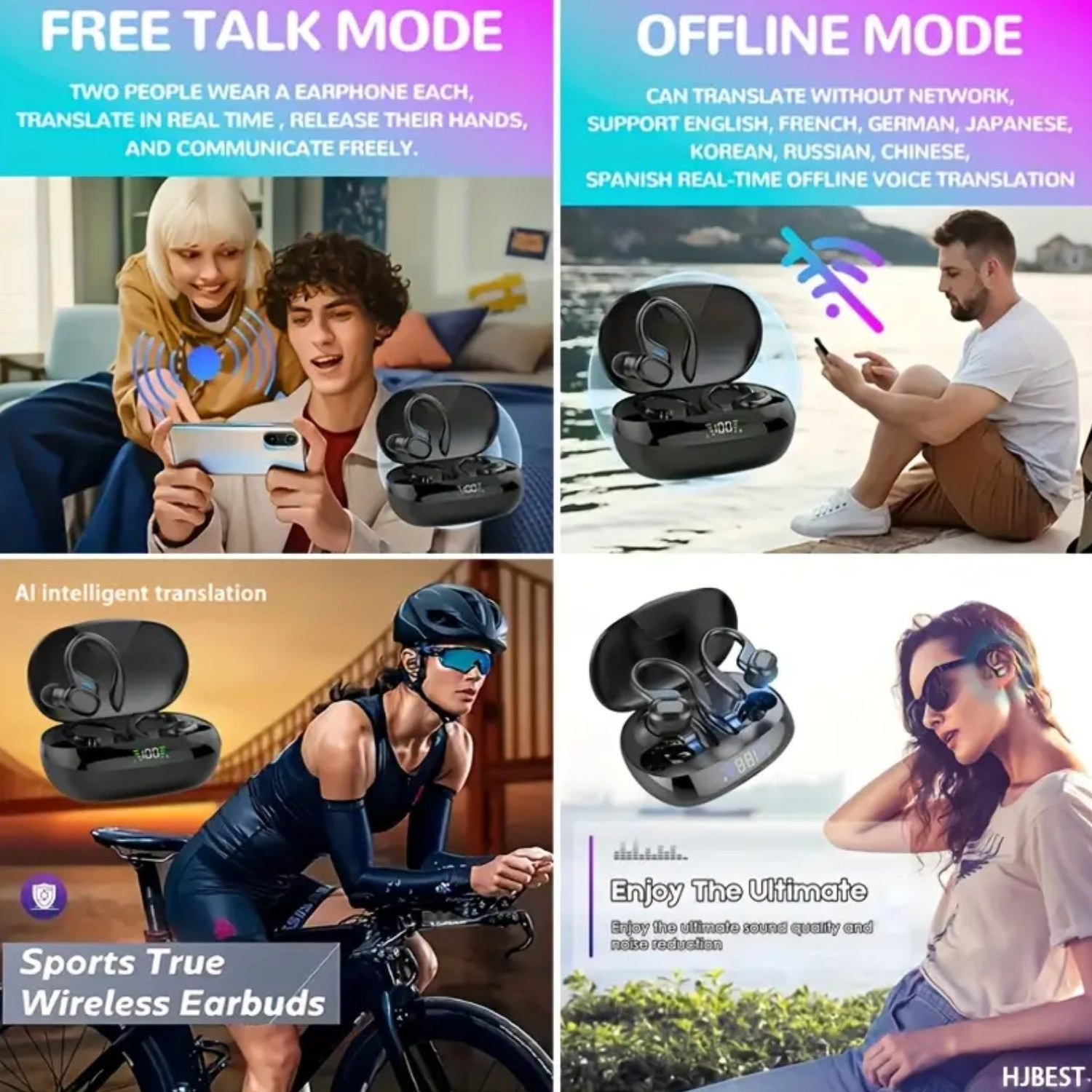 AI Translation Earbuds – 144 Languages, Bluetooth Translator for Everyday Use