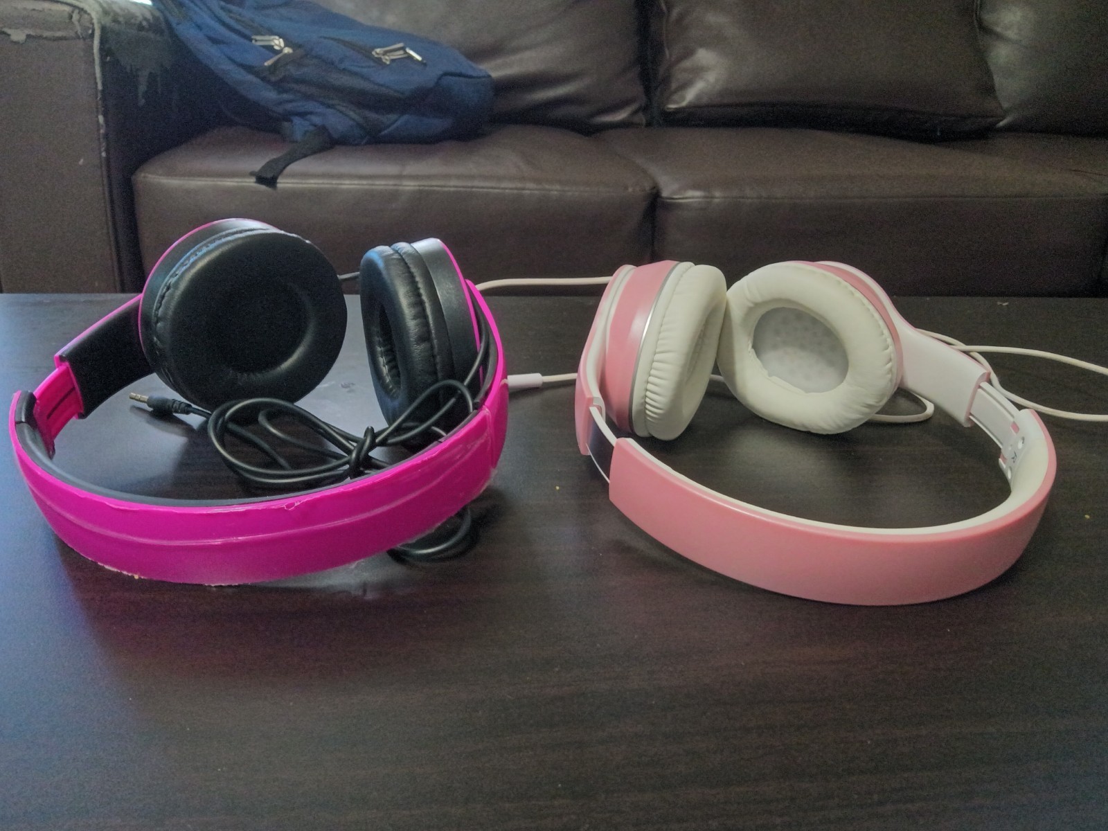 LORELEI Pink White Black Wired Ear-Pad Headband Headphones 3.5mm Jack