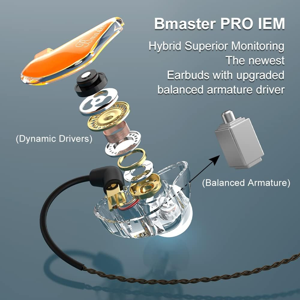 In-Ear Monitors, Bmaster Triple Driver Hifi Stereo Noise-Isolating with Enhanced