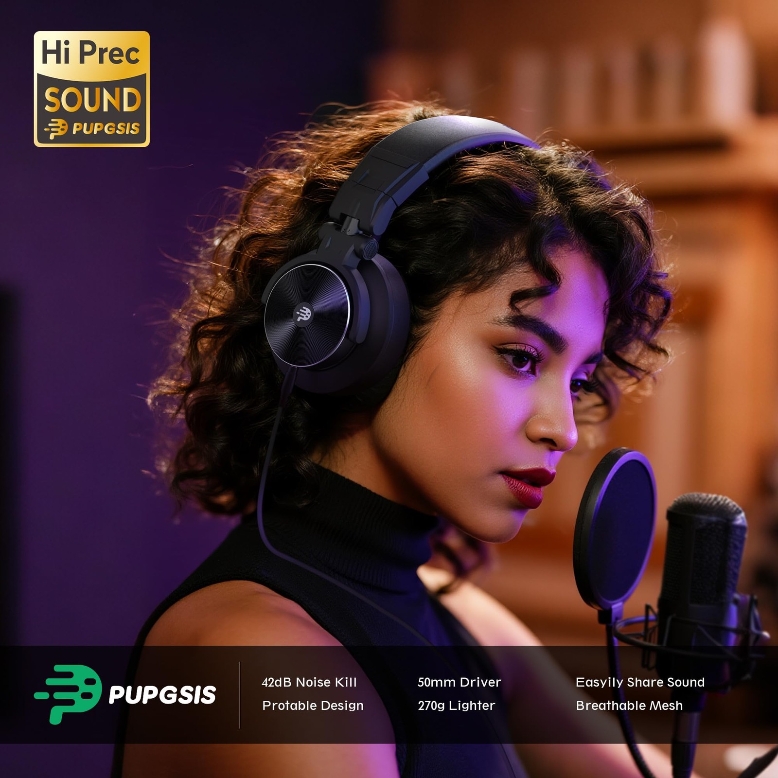 PUPGSIS Wired Over Ear Headphones: Studio Monitor Headphones – Professional 5…