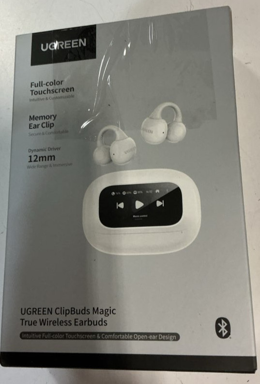 Clip-on Earbuds Magnetic Open Ear Buds S6 Bluetooth, 12mm Drivers, DNN, 30+ HR